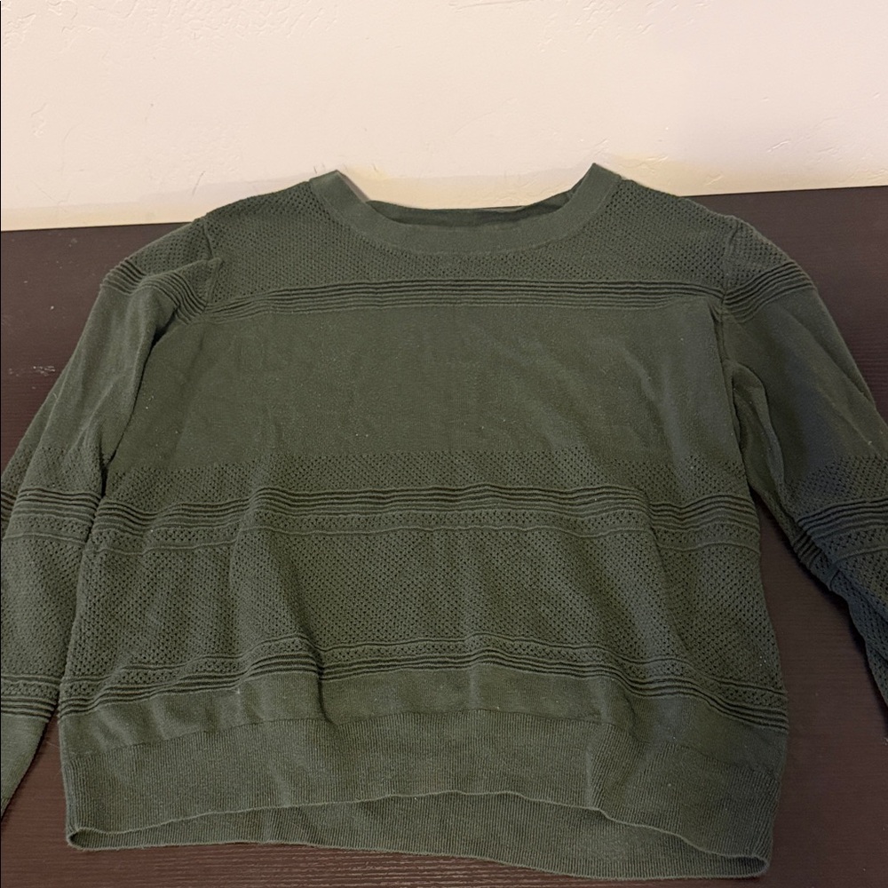 Market & Spruce Green Knit Sweater XXL Textured Crewneck